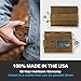 Trayvax Element Wallet, RFID Front Pocket Credit Card Holder with Money Clip, Minimalist Slim Leather Metal Wallet for Men and Women, Raw Tobacco Brown