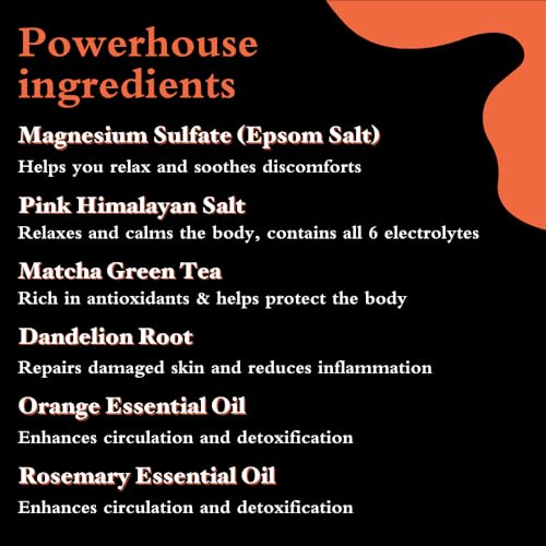 Detox Babe Bye Bye Toxins Organic Detox Bath Salt Soak (8 oz) | Epsom Salt, Pink Himalayan Salt, Matcha Green Tea Extract, Dandelion Root | Herbal Essential Oils Soak | Spa Bath Gift - Image 4