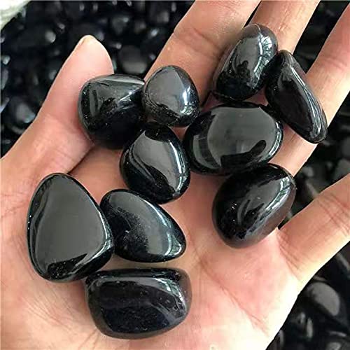 Haussammlung Natürliche Schwarze Obsidian-Trommelsteine ​​für spirituelle Kristalle im Großhandel, 200 g, 20–25 mm