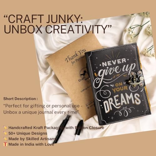 Image of CRAFT JUNKY Vintage Leather Journal Diary for Women and Men Travel Diary Notebook for Writing Deckle Edge Paper