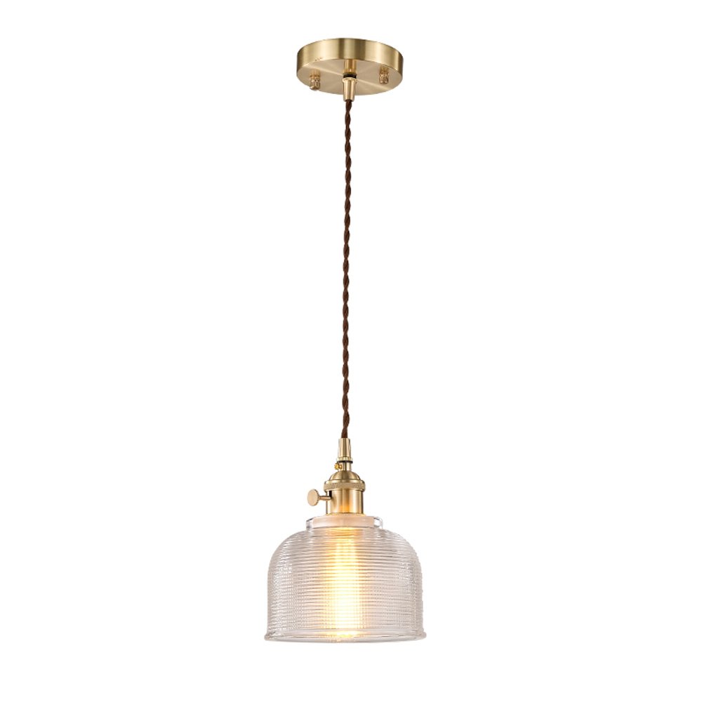 Lustre durable E27 avec suspension réglable et verre transparent haute résistance