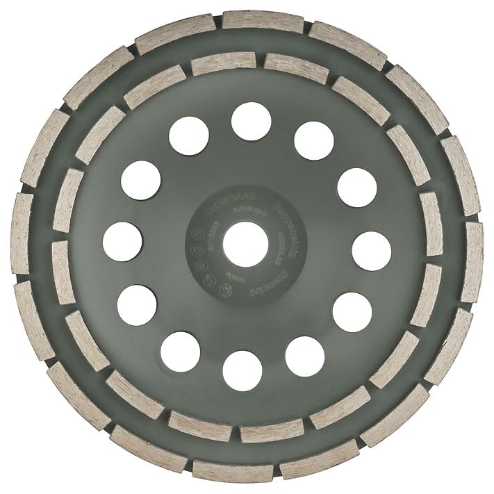 TRONGAARD Plateau de ponçage diamanté/Bol de ponçage 230 mm / 22,23 mm / 30 mm double rangée - Béton, chape, plâtre, colle à carrelage