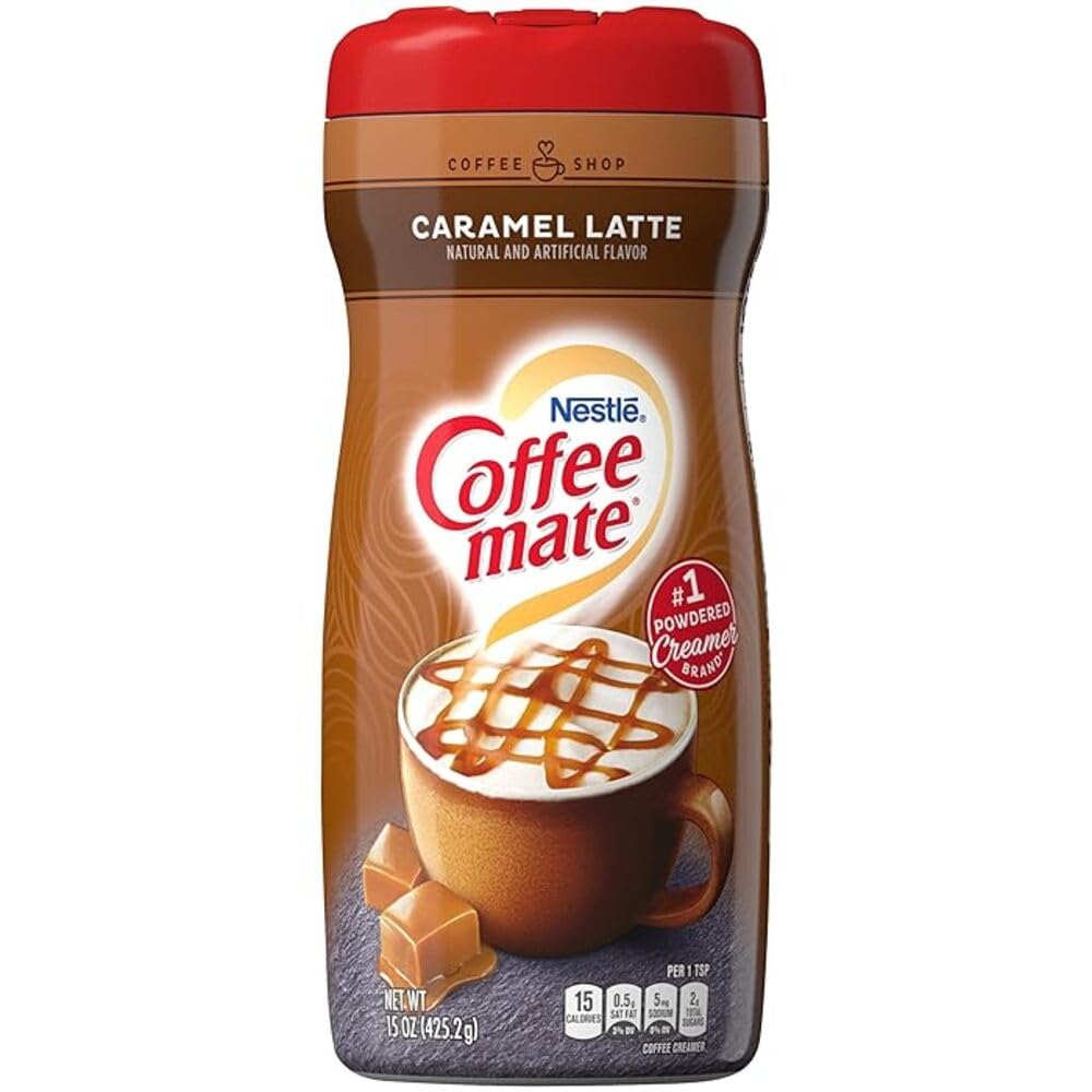 COFFEE MATE Caramel Latte Powder Coffee Creamer, 15 Ounce Pack of 3