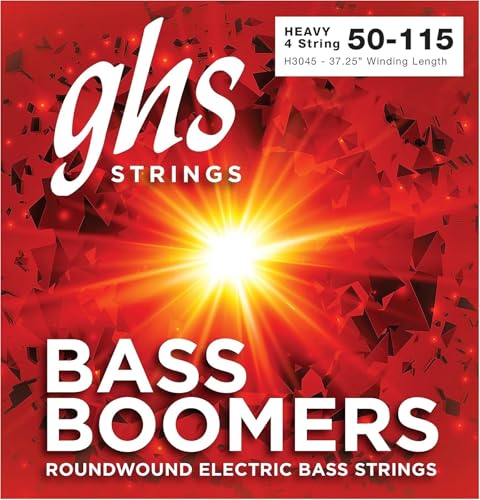 GHS Strings - Bass Boomers - Electric Bass Strings - HEAVY Gauge - H3045 Set (050-115)