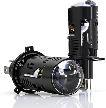 H4 LED Headlight Bulbs with Mini Projector Lens, 800% Brighter Dipped & Main Beam, 110W 24,000LM 6500K Cool White, CANBUS Error Free Conversion Kit 2