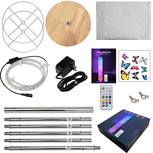 Soft Light Floor Lamp,60" Simple Design Morden Slim Rgb 16 Color Changing Led Tyvek Fabric Shade Dimmable Remote Control Standing Lamp For Living Room Bedroom Game Room (60Inch-Rgb Remote) #TOP6