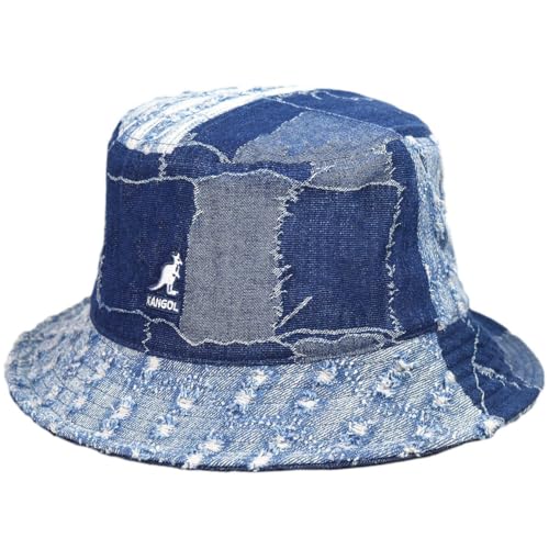 Kangol Kapelusz Rybaka Denim Mashup Bucket - przeciwsloneczny na lato tekstylny wiosna-lato - L (58-59 cm) denim