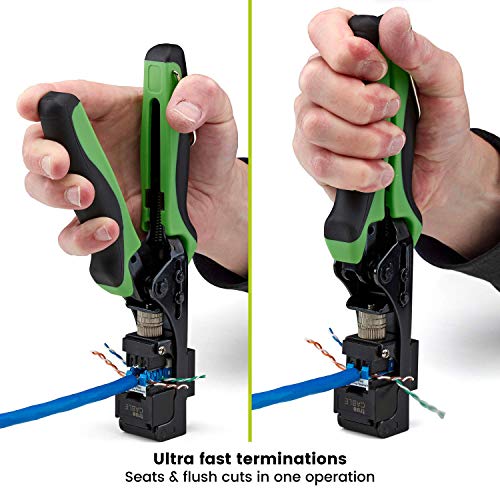 Image of TRUE CABLE 90 Degree RJ45 Keystone Jack Termination Tool, Cat5e /Cat6 /Cat6A UTP Ethernet Cable EZ Termination Punch Down for trueCABLE Unshielded Keystone Jacks