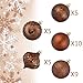KI Store Brown Christmas Balls 34pcs 2.36-Inch Christmas Tree Decoration Ornaments for Xmas Tree Holiday Wreath Garland Decor Ornaments Hooks Included
