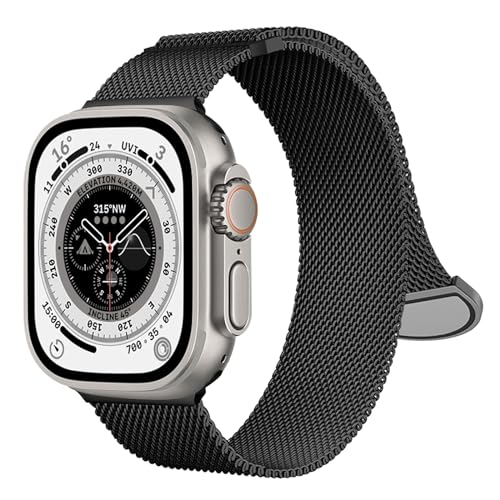 KAKUYI Milanese Loop Compatible with Apple Watch Band 42mm 44mm 45mm 49mm Women and Men, Magnetic Stainless Steel Mesh Adjustable...