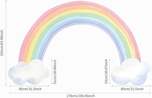 Miniatura 8 de funlife Adhesivos murales de pared grandes de arco iris para despegar y pegar, calcomanías de pared de animales, elefantes, estrellas, nubes,