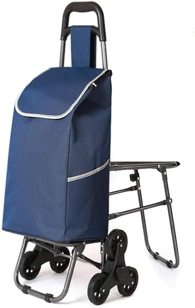 KRISHYAM Folding Shopping Trolley with Seat Shopping Cart Grocery Cart
