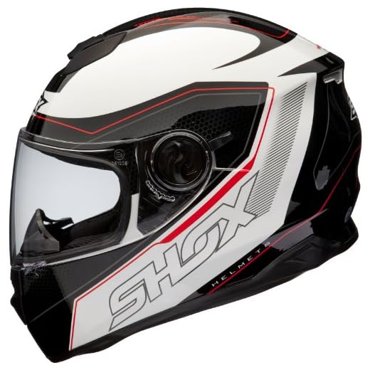 casco shox Shox Assault Tracer Motorcycle Helmet M Black/White/Red
