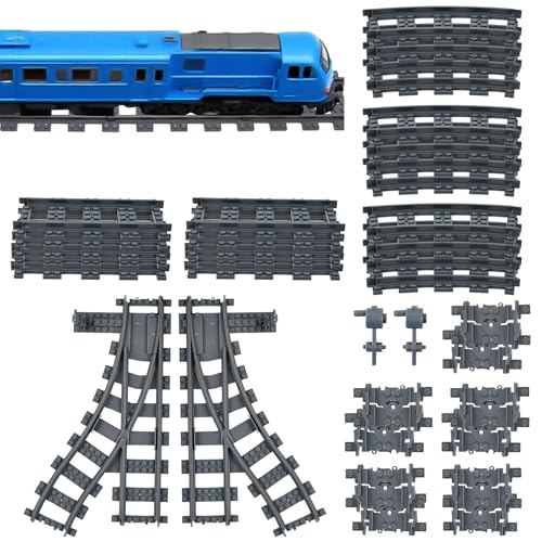 Huucozn 34 Stück City Zug Schienen Set Bausteine Zug Schienen Set City Train Tracks Spielzeug Eisenbahnschienen Kompatibel mit dem Marktführer züge Schienen für Eisenbahn Cities züg Zubehör Brücke Huucozn 34 Stück City Zug Schienen Set Bausteine Zug Schienen Set City Train Tracks Spielzeug Eisenbahnschienen Kompatibel mit dem Marktführer züge Schienen für Eisenbahn Cities züg Zubehör Brücke