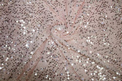 Tissu à paillettes rose haut de gamme de 147 cm de large FF2 pour robe de défilé
