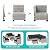 Muphyers 6-Piece Outdoor Patio Furniture Set Wicker Sectional Sofa Set, Patio Conversation Set with Thickened Cushions & Chunky Arms for Garden, Backyard, Poolside, Dark Grey