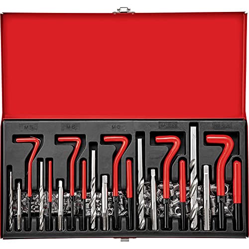 Preisvergleich Produktbild TOOLCRAFT Gewinderoll-Satz I Gewindereparatur-Set I metrisches Gewinde I HSS-Bohrer I Gewindewerkzeuge I Gewindeschneider-Set I Gewinde-Maß: M5, M6, M8, M10, M12 I Profi-Werkzeug I Werkstattbedarf