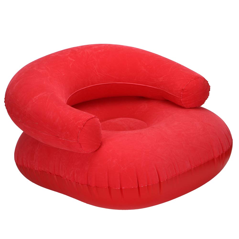 HAJUGADOR Deluxe Beanless Bag Inflatable Chair, Waterproof Flocking Inflatable Sofa Suitable for Indoor and Outdoor Use, 43" X 43" X 33" (Style B, Ross)