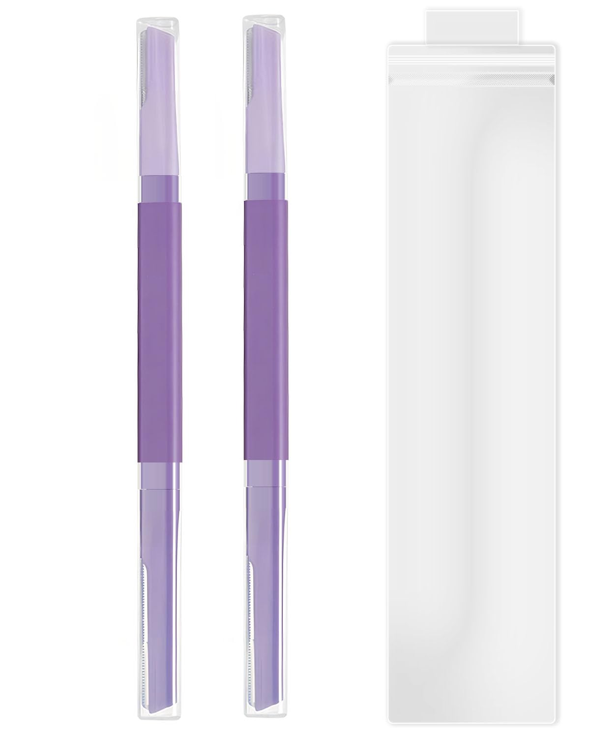 Eyebrow Razor for Women Face Dermaplane Razors with Cover for Peach Fuzz Facial Hair Removal 2Pcs