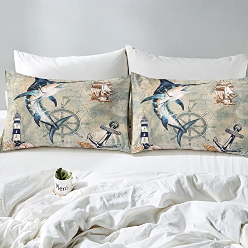 Ensemble de housse de couette marlin swordfish parure de lit chic