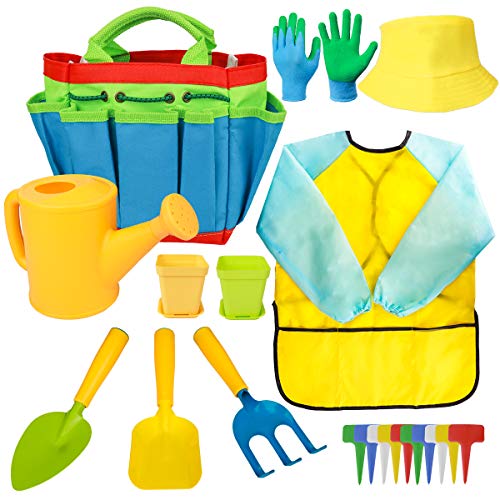Kids Gardening Tools - Garden Tools Set - Kids Metal, Shovel, Rake, Trowel