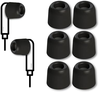 Comply SmartCore Memory Foam Replacement IEM Ear Tips, Black, Medium | 3 Pairs, TechDefender, for Most Wired Devices, Superior Noise Isolation, Ultimate Comfort, Secure Fit
