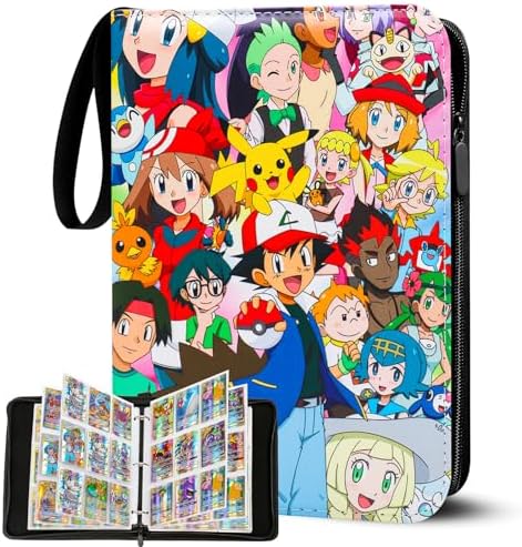 Sammelalbum für Pokemon Karten, 50 Seiten 900 Karten Kapazität Sammelkarten Album Sammelmappe Karten Ordner Heft, Tragbar Wasserdicht PU-Material Sammelkartenalben, Geschenk für Ki