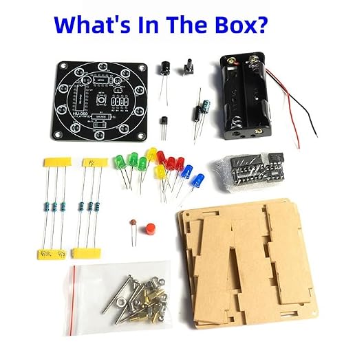 Kit d'entraînement de soudage de roue porte-bonheur à monter soi-même, kit complet de projet de soudure avec composants, PCB et boîtier, parfait pour les amateurs d'électronique et les débutants – vue 7
