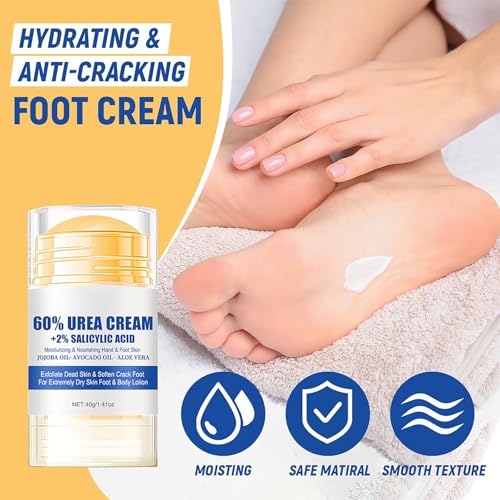 Urea Cream 60 Percent for Feet - Urea Foot Cream - Urea Cream for Deep Moisturizing, Callus Remover Nourishes Soften, Foot Moisturiser for Women&Men,Maximum Strength - 40g - Image 3