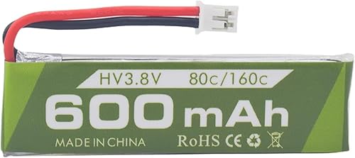 Miniatura 3 de 3 unidades 1S 3.8V 80C 600mAh batería de litio con conector JST-PH 2.0 enchufe adecuado para Cineahoop Tinyhawk Mini FPV Racing Drone RC control