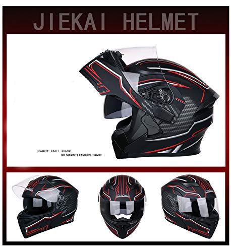 Helm für Motorräder Full-Face Motorcycle Helmet Tragbarer Integralhelme Flip-up Motorradhelm Zertifizierung von DOT (Magie, M)
