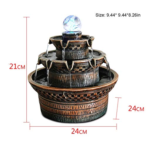 3 Tiered Indoor Fountain Desktop Ontspannende Meditatie Waterval voor Thuiskantoor of Keuken Tafelblad Waterval Cascade Woondecoratie Accessoires voor fonteinfonteinen in de tuin - Image 3