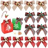 Johouse Christmas Tree Bows, 24PCS Christmas Bows Christmas Wreath Bow, Great for Christmas Garland Christmas Tree Ornaments Xmas Hanging Ornaments, 3.1×3.1inch