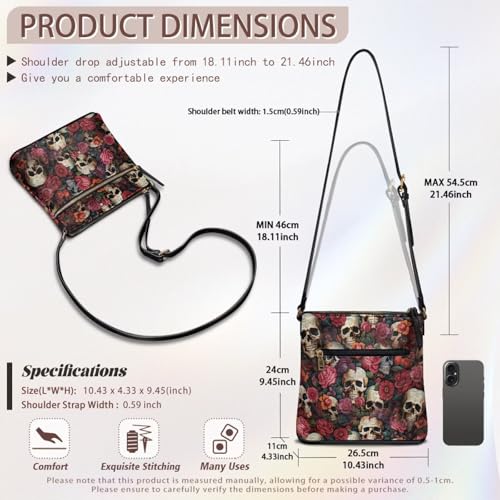 Crossbody Bags for Women Leather Large Shoulder Bag Purses with Adjustable Strap Zipper Pockets Handbags for Work 7