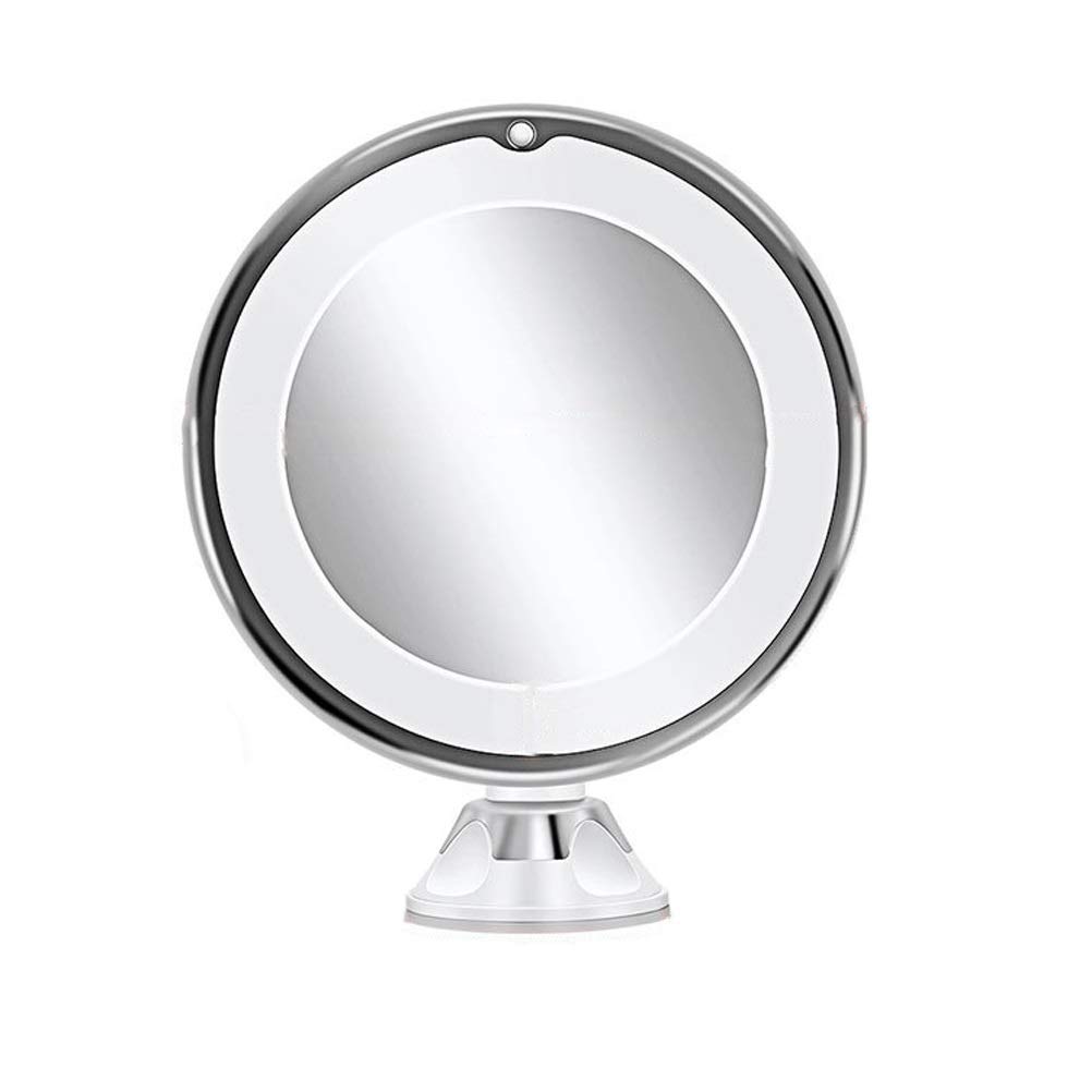 FLYIODFCXV Cosmetic mirror, LED Mirror Flexible Makeup with Led Light Vanity Mirrors 10X Magnifying Cosmetic Suction Cup Bathroom