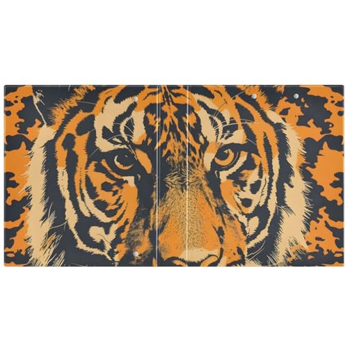 Image of 3 Ring Binder Tiger Orange Head 1.5 inch Binders Three Ring Binders with Clipboard Fit 8.5'' x 11'' Paper 3 Interior PVC Clear Pockets for Office Supplies