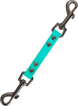 Dog Safety Collar Clip Waterproof Backup Connector with Dual Hooks for Harness and Collar | Leash Safety Attachment for Training & Walking Green, 9 inch