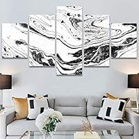SIGNWIN 5 Panel Canvas Wall Art Modern Art Contemporary Digital Art Dramatic Geometric Multicolor Patterns for Home Decorations Ready to Hang - 60