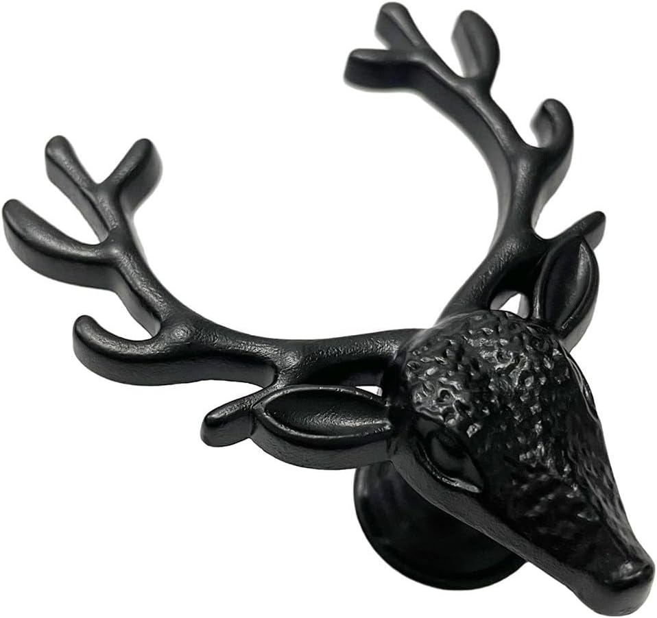 Deer Knob, Zinc Alloy Deer Shape Handles Wardrobe Knobs