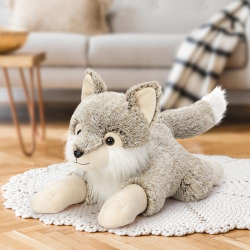 MorisMos 77cm lang riesen Wolf Kuscheltier XXL, groß Wolf Plüschtier Stofftier, Weihnachten Geburtstag Geschenk Kinder Baby – Ansicht 5