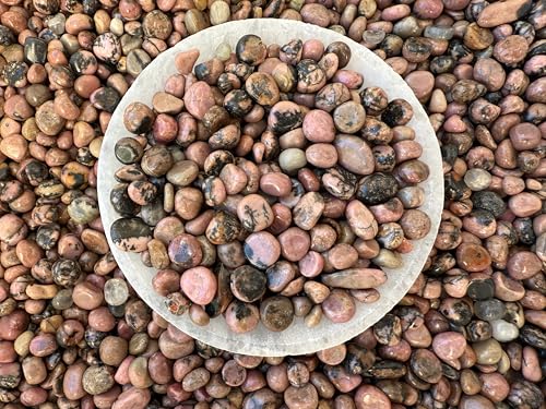 Image of GAF TREASURES 2 oz Lot Natural Semi Tumbled Rhodonite Gemstone Chips, Crushed Mini Rhodonite Crystals, Undrilled Crystal Chips (Rhodonite)