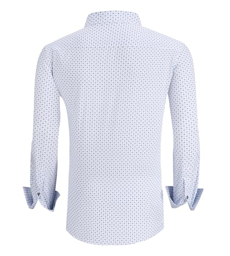 Alex Vando Mens Printed Dress Shirts Long Sleeve Regular Fit Button Down Shirt