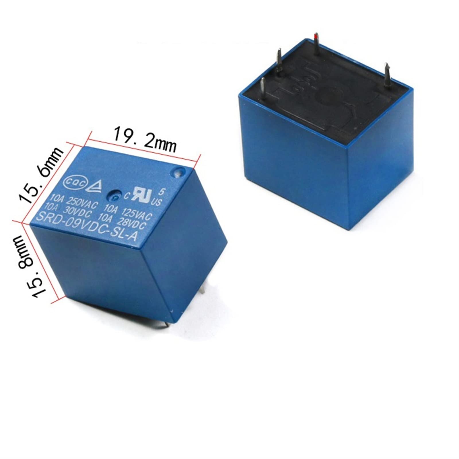 Relais CC 4 Broches 9V haute performance 10A pour circuit imprimé