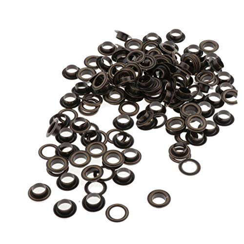 YIJU Ilhós de Cobre Antigo Ilhós com Arruelas para Lona de Lona de Barraca de Barco - Preto