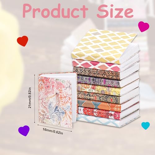 20pcs 1:12 Scale Miniatures Dollhouse Books, Dollhouse Mini Books Assorted Dollhouse Accessories Pretend Play Toy Supplies for Boys and Girls, Bedroom, Study Room Decoration (Grid Prints)