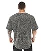 BGSM Men's Oversize T-Shirt, Bodybuilding, Lifting Cardio Rag Top Thick Fabric Textured Active T-Shirt, Multicolored, 3345-XL #3