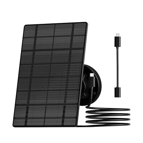 ZUMIMALL Solar Panel for Outdoor Camera Wireless GX1S/F5 /GX2S PTZ Camera, IP66 Waterproof Solar Panel with 10ft USB Charge Cable, Power Supply for Security Camera with Micro USB Port