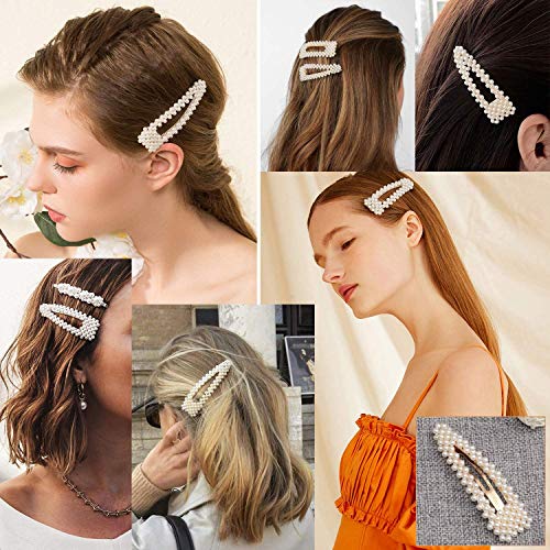 Warmfits Pearl Hair Clips Pearl Hair Accessories Gift For Women Girls - 10Pcs Elegant Large Big Hair Styling Pearl Hair Pins Bridal Hair Barrettes For Wedding, Party And Daily Wearing #TOP5