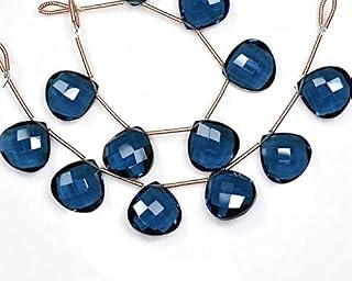 14x14mm 3 Matched Pairs Beautiful Iolite Blue Quartz Microfaceted Heart Briolette Beads
