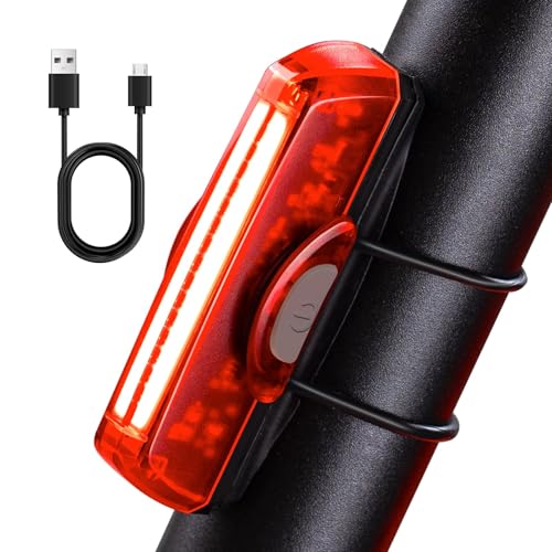 Luz trasera para bicicleta recargable USB, súper luminosa de 50 lúmenes, lámpara trasera de bicicleta LED, se engancha fácilmente para servir como iluminación trasera roja para una seguridad óptima en